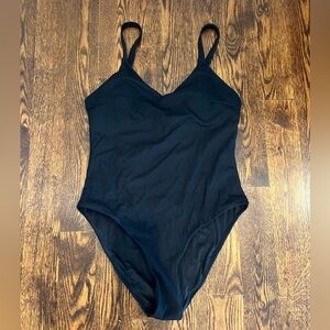 Andie Swim x Mindy The Marco One-piece swimsuit Black Ribbed NWOT Large